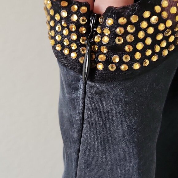 TED BAKER | Silk Dress Pencil Embellished Sleaves US Sz 2 - Picture 9 of 11